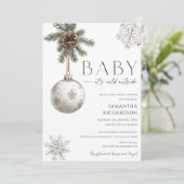 Baby it's cold outside rustic boho baby shower einladung (Stehend Vorderseite)