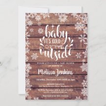 Baby It's Cold Outside Rustikale Winter-Baby-Party