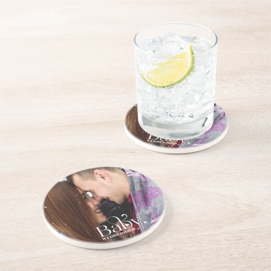 Baby It's Cold Outside Sandstone Untersetzer (Seite)