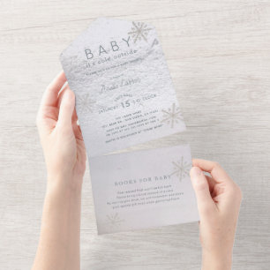 Baby It's Cold Outside Schneefocken Baby Shower Al All In One Einladung