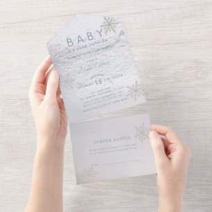 Baby It's Cold Outside Schneefocken Baby Shower Bl All In One Einladung