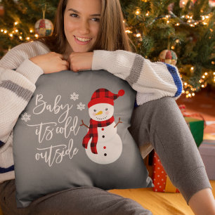 Baby It's Cold Outside Schneemann Weihnachten Kissen