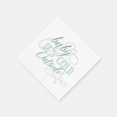 Baby It's Cold Outside Script Zitat Napkin Blue Serviette (Ecke)