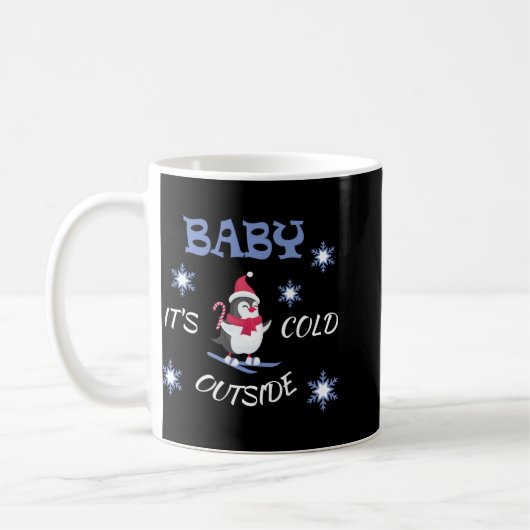 Baby Its Cold Outside Skiing Penguin T Shirt Kaffeetasse (Links)