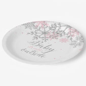 Baby It's Cold Outside Snowflake Baby Shower Paper Pappteller (Schrägansicht)