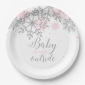 Baby It's Cold Outside Snowflake Baby Shower Paper Pappteller (Vorderseite)