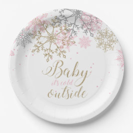 Baby It's Cold Outside Snowflake Baby Shower Paper Pappteller