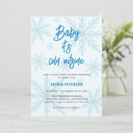 Baby Its Cold Outside Snowflakes Boy Baby Shower Einladung