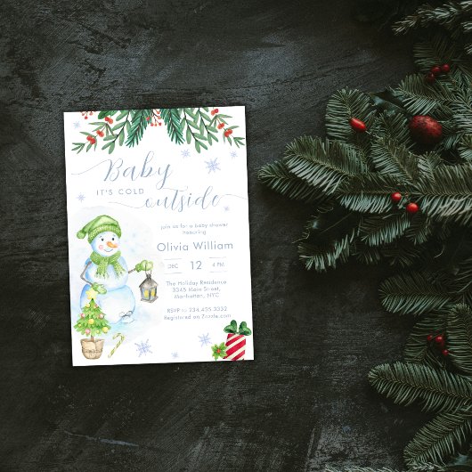 Baby It's Cold Outside Snowman Baby Shower Einladung