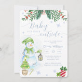 Baby It's Cold Outside Snowman Baby Shower Einladung (Vorderseite)