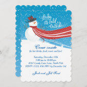 Baby It's Cold Outside Snowman Christmas Party Einladung (Vorne/Hinten)