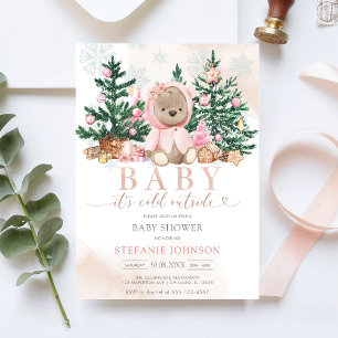 Baby It's Cold Outside Teddy Bear Babyparty Einladung