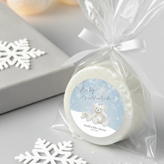 Baby, It's Cold Outside Teddy Bear Schneebetonte A Runder Aufkleber
