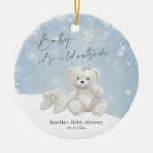 Baby, It's Cold Outside Teddy Bear Schneeflocke An Keramik Ornament (Vorne)