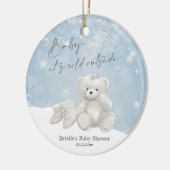 Baby, It's Cold Outside Teddy Bear Schneeflocke An Keramik Ornament (Links)