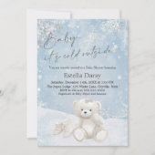Baby, It's Cold Outside Teddy Bear snowflakes Einladung (Vorderseite)