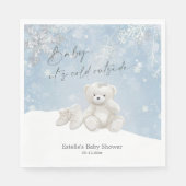 Baby, It's Cold Outside Teddy Bear Winter Accent Serviette (Vorderseite)