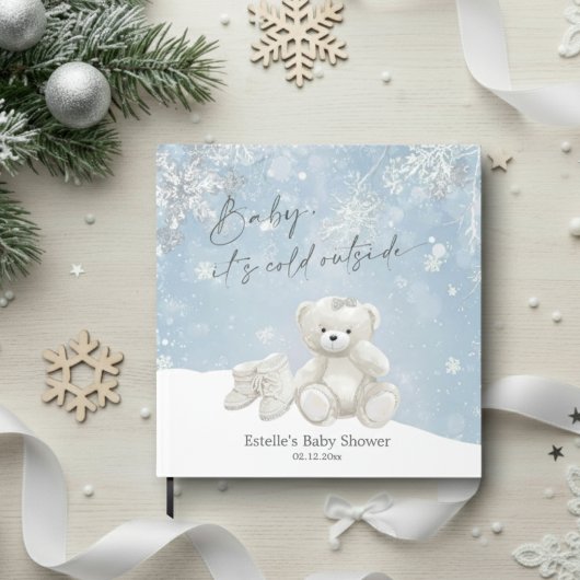 Baby, It's Cold Outside Teddy Bear Winter Keepsake Gästebuch