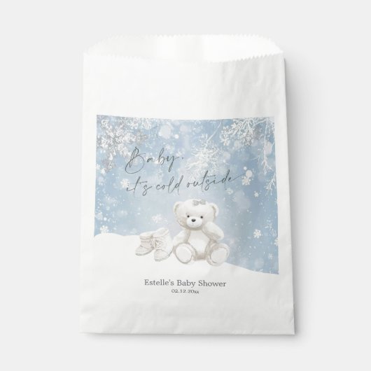 Baby, It's Cold Outside Teddy Bear Winter Keepsake Geschenktütchen (Vorderseite)