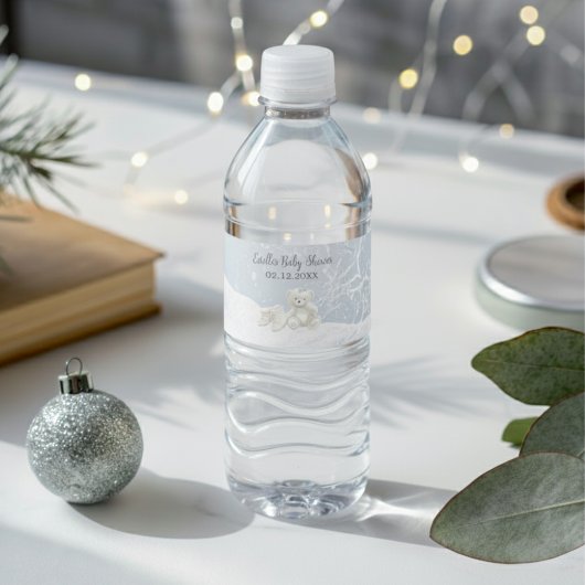 Baby, It's Cold Outside Teddy Bear Wonderland Wasserflaschenetikett