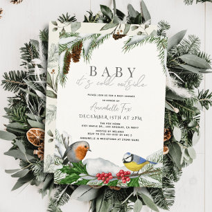 Baby It's Cold Outside Vögel Winter Babyparty Einladung