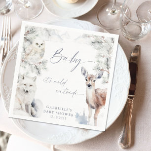 Baby It's Cold Outside Wald-Baby-Party Serviette