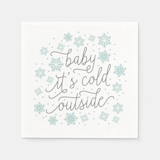 Baby It's Cold Outside Winter Baby Dusche Dekor Serviette (Vorderseite)