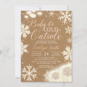 Baby It's Cold Outside Winter Baby Dusche Invitati Einladung (Vorderseite)