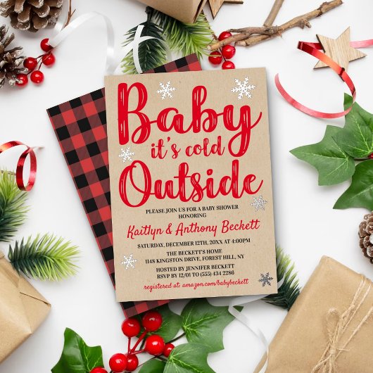Baby It's Cold Outside Winter Baby Dusche Real Folieneinladung