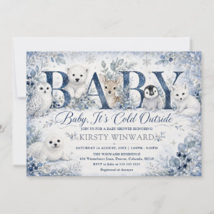 Baby It's Cold Outside Winter-Baby-Party Einladung