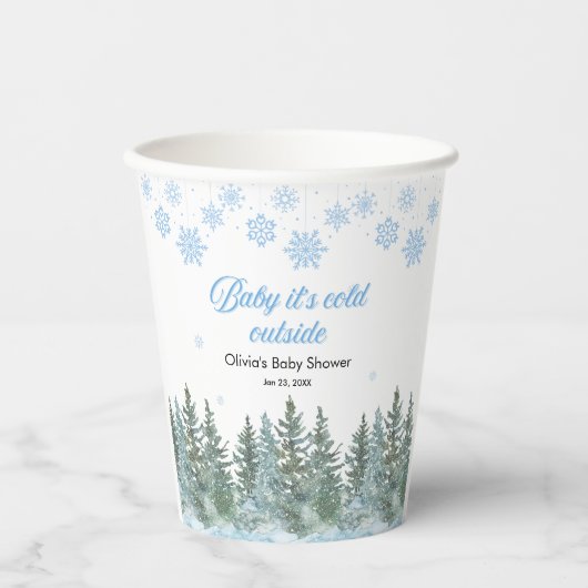 Baby It's Cold Outside Winter-Baby-Party Pappbecher (Vorderseite)