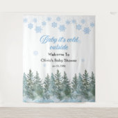 Baby It's Cold Outside Winter Baby Shower Backdrop Wandteppich (Vorderseite)