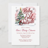 Baby, It's Cold Outside Winter Baby Shower Einladung (Vorderseite)
