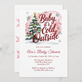 Baby, It's Cold Outside Winter Baby Shower Einladung (Vorne/Hinten)