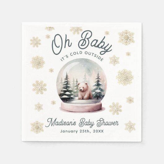 Baby It's Cold Outside Winter Baby Shower Paper Serviette (Vorderseite)