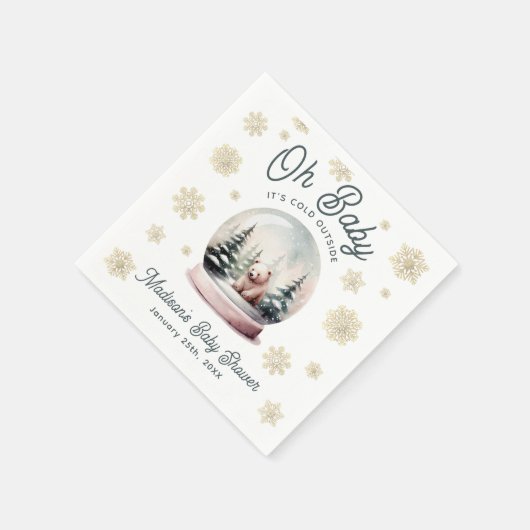 Baby It's Cold Outside Winter Baby Shower Paper Serviette (Ecke)