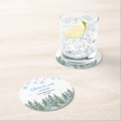 Baby It's Cold Outside Winter Baby Shower Runder Pappuntersetzer (Vor Ort)
