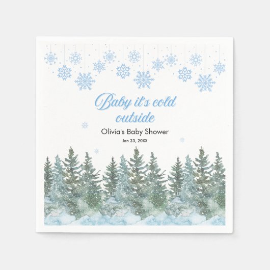 Baby It's Cold Outside Winter Baby Shower Serviette (Vorderseite)