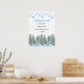 Baby It's Cold Outside Winter Baby Shower Welcome Poster (Küche)