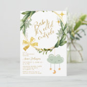 Baby Its Cold Outside Winter Botanical Baby Shower Einladung (Stehend Vorderseite)