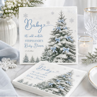 Baby It's Cold Outside Winter Boy Baby Shower Serviette