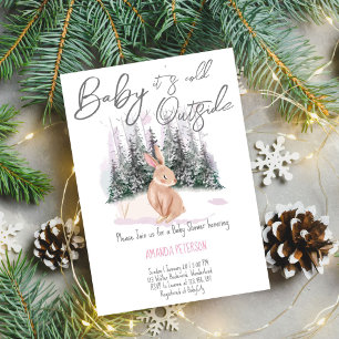 Baby It's Cold Outside Winter Bunny Baby Dusche Einladung