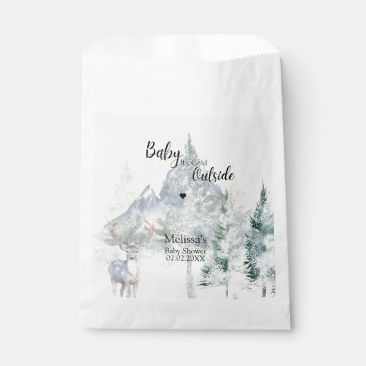 Baby Its Cold Outside Winter Evergreen Baby Shower Geschenktütchen (Vorderseite)