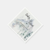 Baby Its Cold Outside Winter Evergreen Baby Shower Serviette (Ecke)