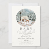 Baby It's Cold Outside Winter Forest Baby Shower Einladung (Vorderseite)