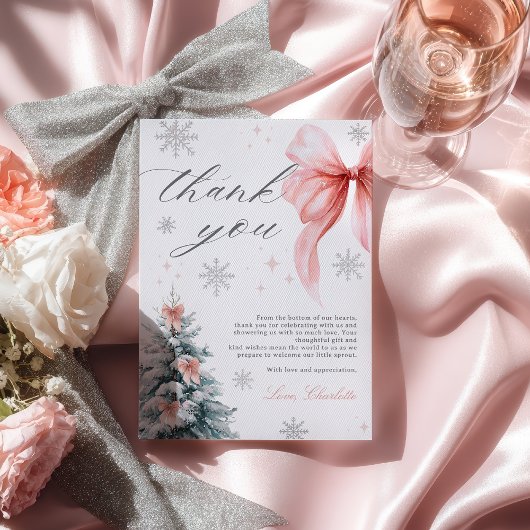 Baby it's cold outside Winter Girl Baby Shower Dankeskarte