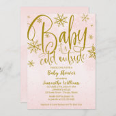 Baby It's Cold Outside Winter Girl Baby Shower Inv Einladung (Vorne/Hinten)