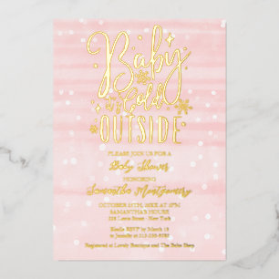 Baby It's Cold Outside Winter Girl Babyparty Folieneinladung