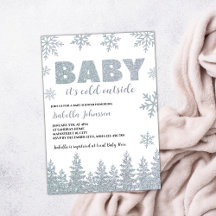 Baby It's Cold Outside Winter Glitzer Babydusche