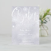 Baby It's Cold Outside Winter Gray Baby Shower Foi Folieneinladung (Stehend vorne)